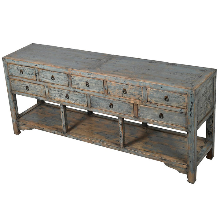 Brayden 9 Drawer Sideboard with Grey-wash Finish