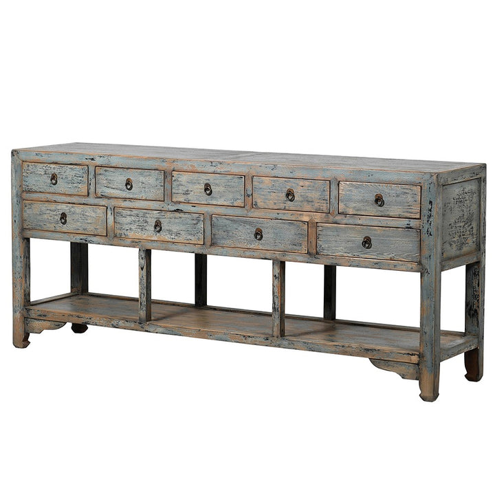 Brayden 9 Drawer Sideboard with Grey-wash Finish