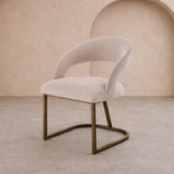 Liang & Eimil Alfie Dining Chair (CRIB 5) – Megan Pebble & Bronze Steel