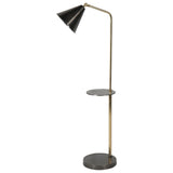 Libra Interiors Amelie Floor Lamp in Satin Grey and Brass