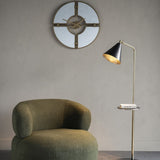 Libra Interiors Amelie Floor Lamp in Satin Grey and Brass