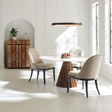 Caracole Natural Choice Dining Chair – Carina Parchment Fabric