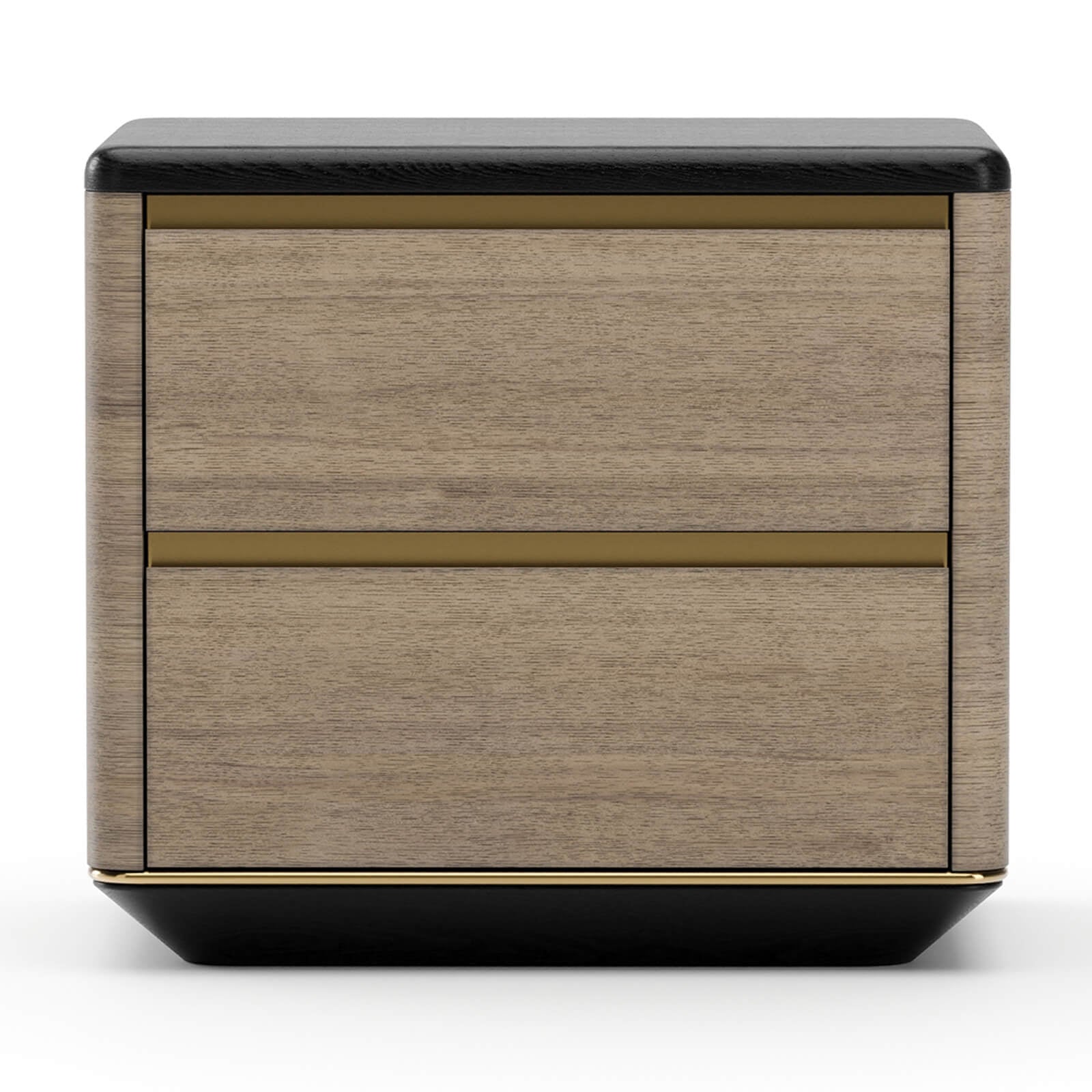 Caracole Madera Plinth Bedside Table – Chocolate Koto Matte