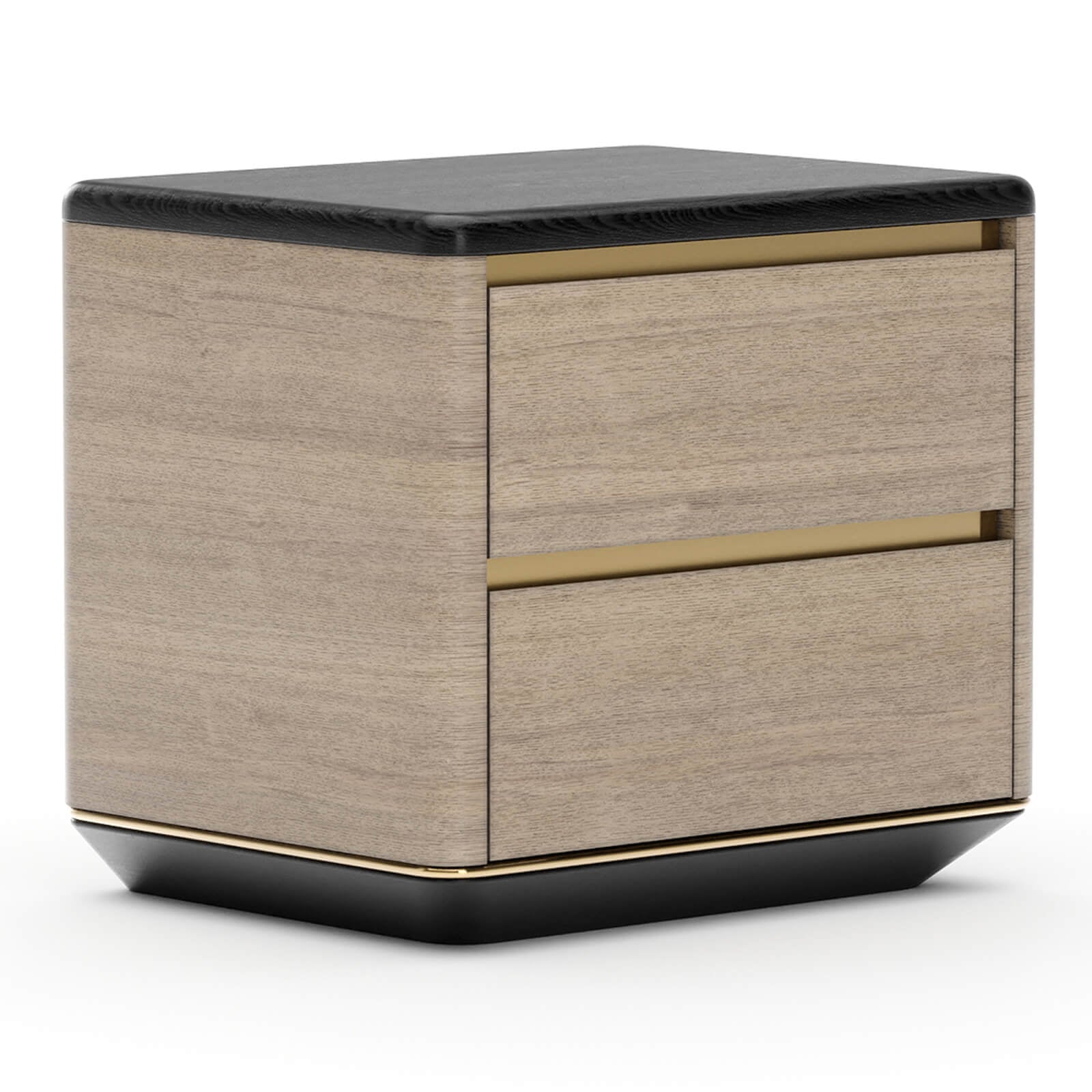 Caracole Madera Plinth Bedside Table – Chocolate Koto Matte