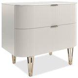Caracole True Love Bedside Table in Matte Pearl – Large