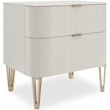 Caracole True Love Bedside Table in Matte Pearl – Small