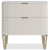 Caracole True Love Bedside Table in Matte Pearl – Small
