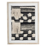 Libra Interiors Framed Handmade Rug Wall Monochrome Textured