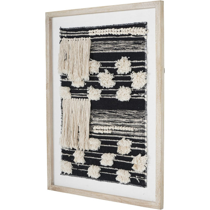 Libra Interiors Framed Handmade Rug Wall Monochrome Textured