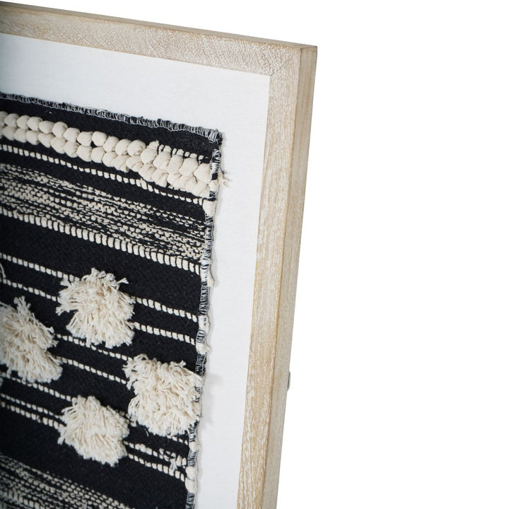 Libra Interiors Framed Handmade Rug Wall Monochrome Textured