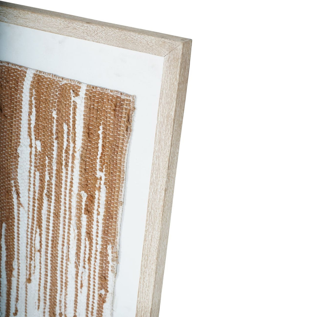 Libra Interiors Framed Handmade Rug Wall Taupe Textured
