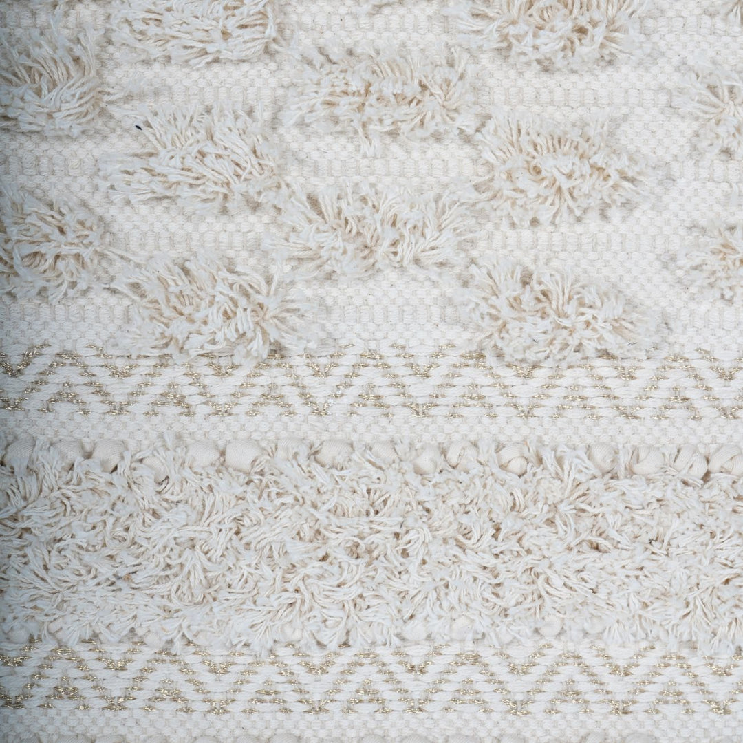 Libra Interiors Framed Handmade Rug Wall Art Off White Textured
