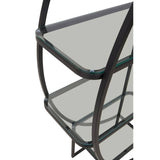 Caterina Left Half-moon Shelving Unit – Black Finish