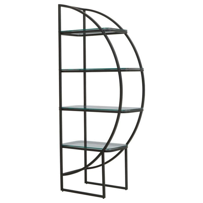 Caterina Right Half-moon Shelving Unit – Black Finish