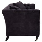 Cecilia 3-Seater Sofa – Dark Grey Velvet