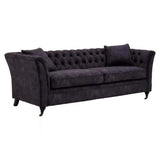 Cecilia 3-Seater Sofa – Dark Grey Velvet