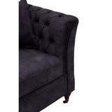 Cecilia 3-Seater Sofa – Dark Grey Velvet
