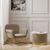LPD Home Charles Armchair – Beige & Gold