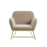 LPD Home Charles Armchair – Beige & Gold