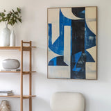 Chromatic Flow Abstract Canvas – Cobalt