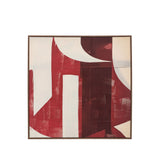 Chromatic Flow Square Abstract Canvas – Red