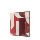 Chromatic Flow Square Abstract Canvas – Red
