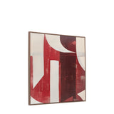 Chromatic Flow Square Abstract Canvas – Red