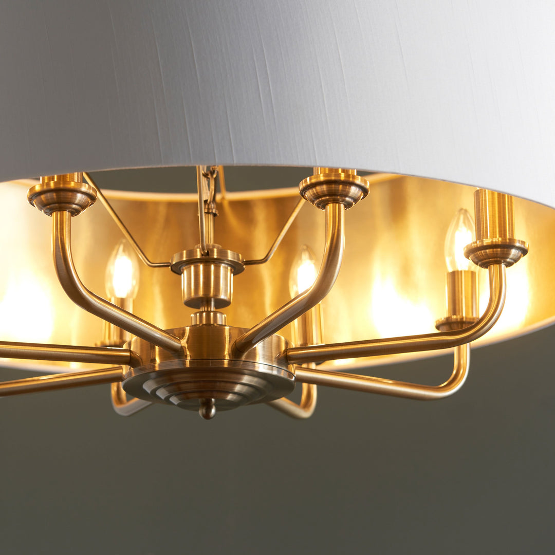 Clereleigh Pendant Light in Antique Brass – 8 Lights