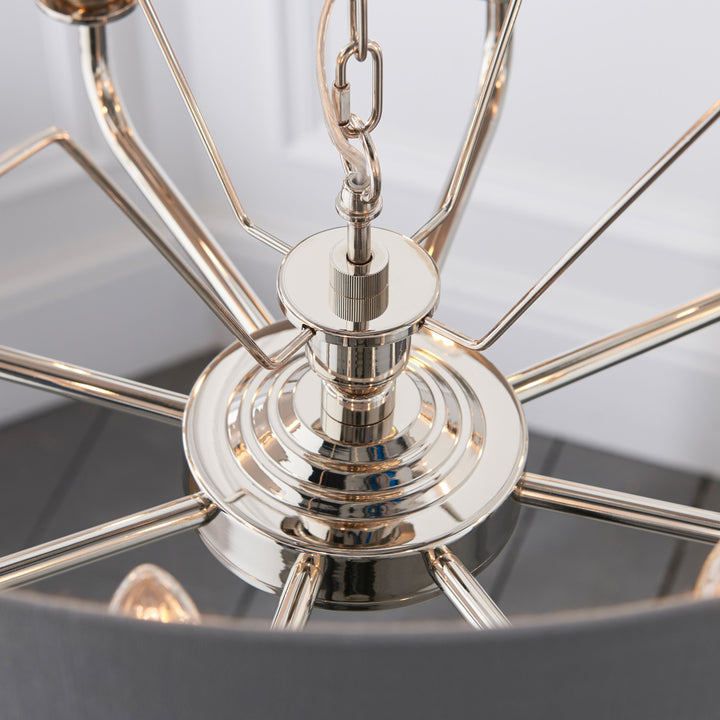 Clereleigh Pendant Light in Nickel – 8 Lights