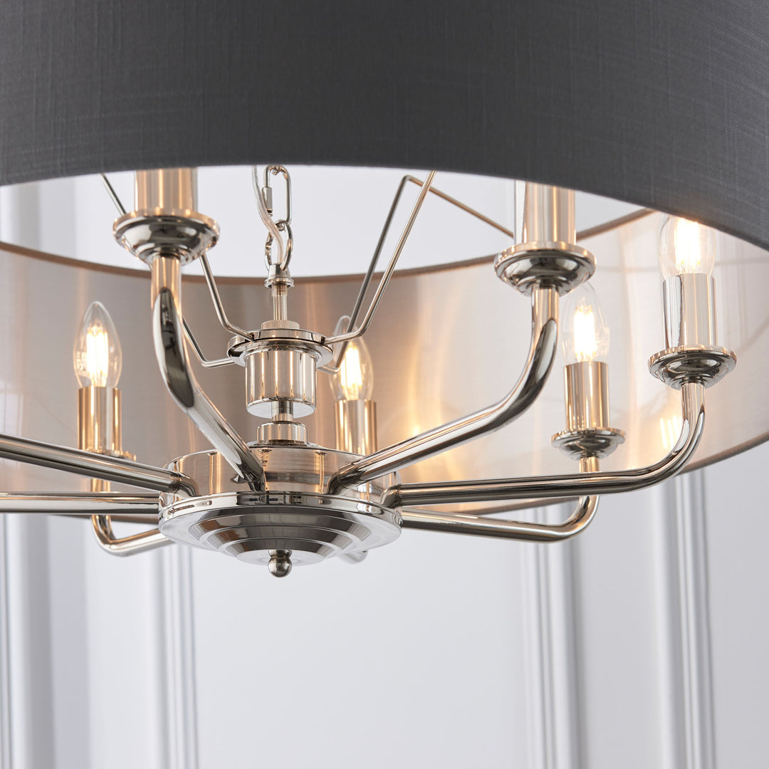 Clereleigh Pendant Light in Nickel – 8 Lights