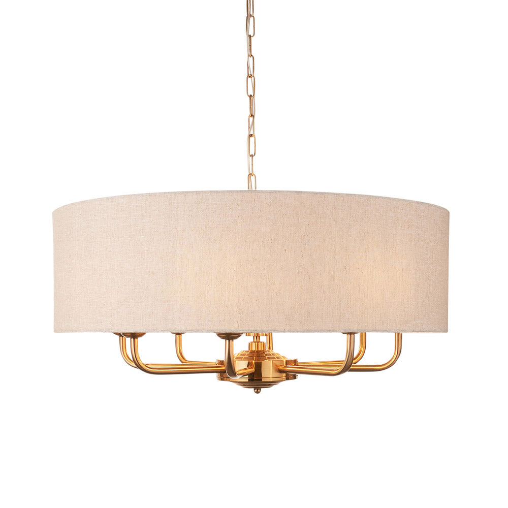 Clereleigh Pendant Light in Vintage Brass – 8 Lights