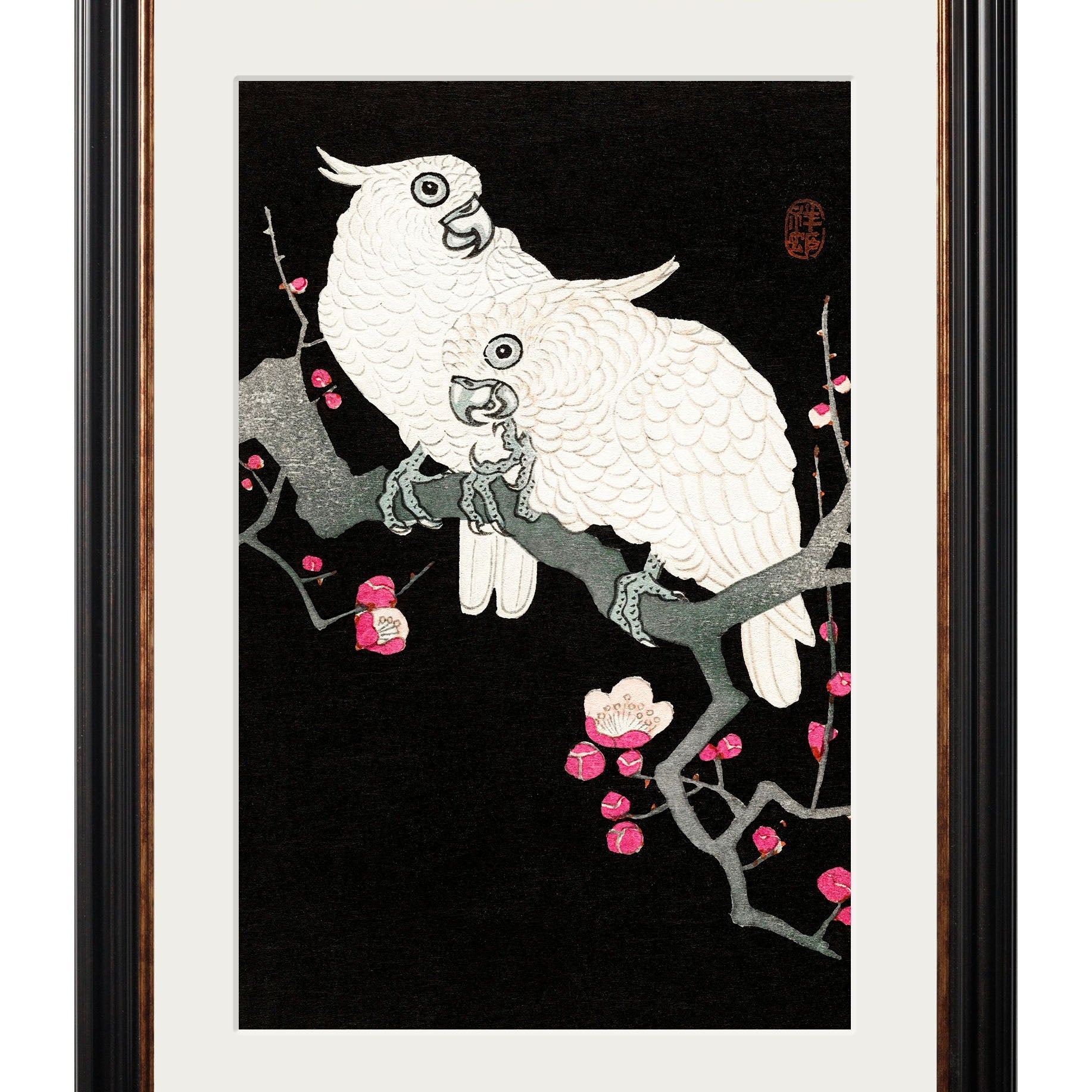Cockatoos by Ohara Koson – York Slim Framed Print