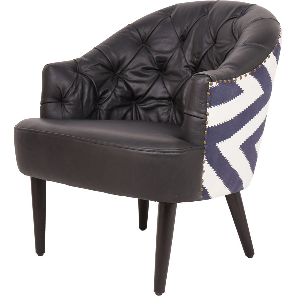 Libra Interiors Admiral Occasional Chair with Leather Front & Fabric Back