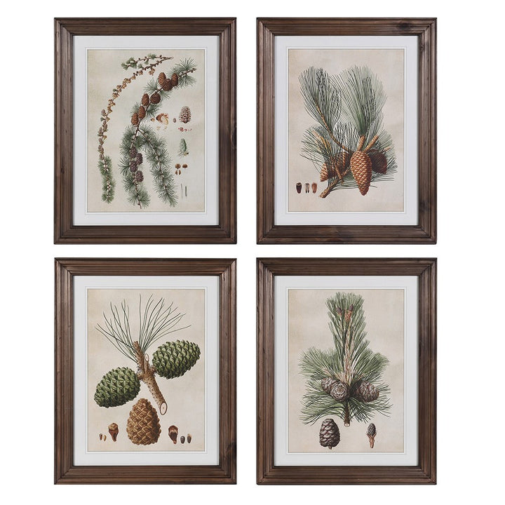 Cone and Needle Wall Art – Set of 4