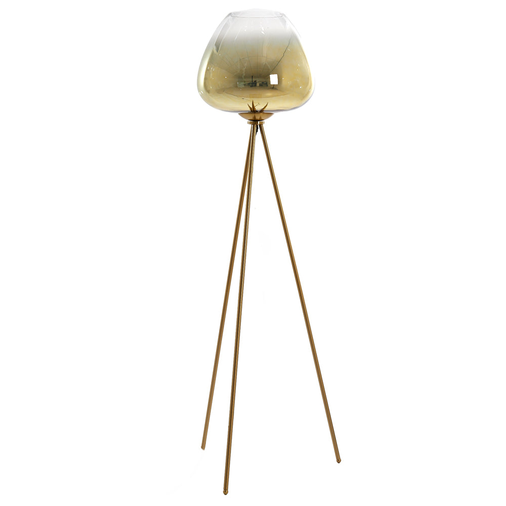 Light & Living Mayson Floor Lamp in Gold and Gold and Clear Glass