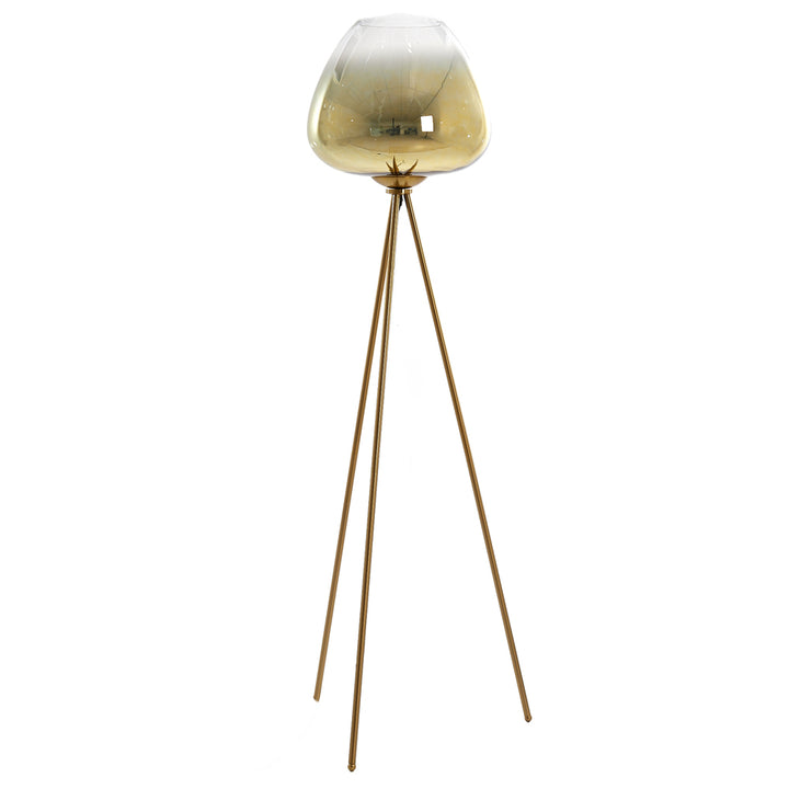 Light & Living Mayson Floor Lamp in Gold and Gold and Clear Glass