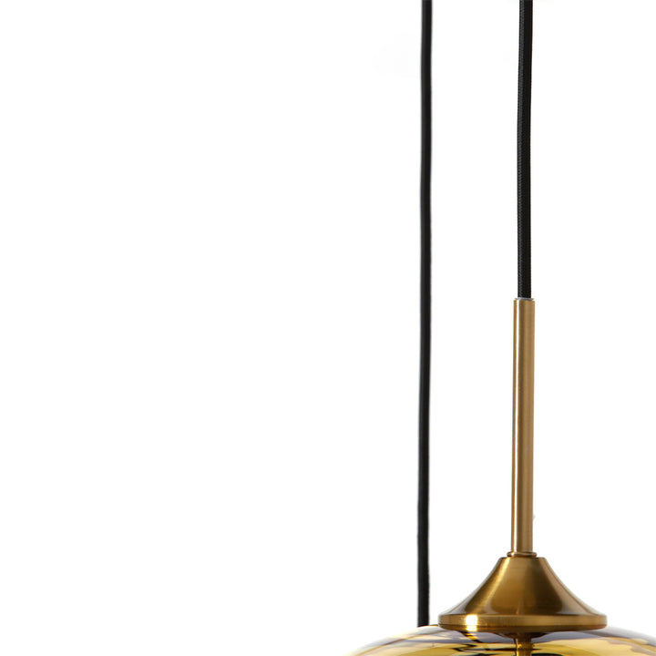 Light & Living Mayson Hanging Lamp in Gold and Clear and Gold Glass – 3 Lights