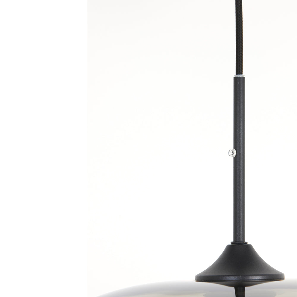 Light & Living Mayson Hanging Lamp in Matt Black and Smoked Glass – 10 Lights