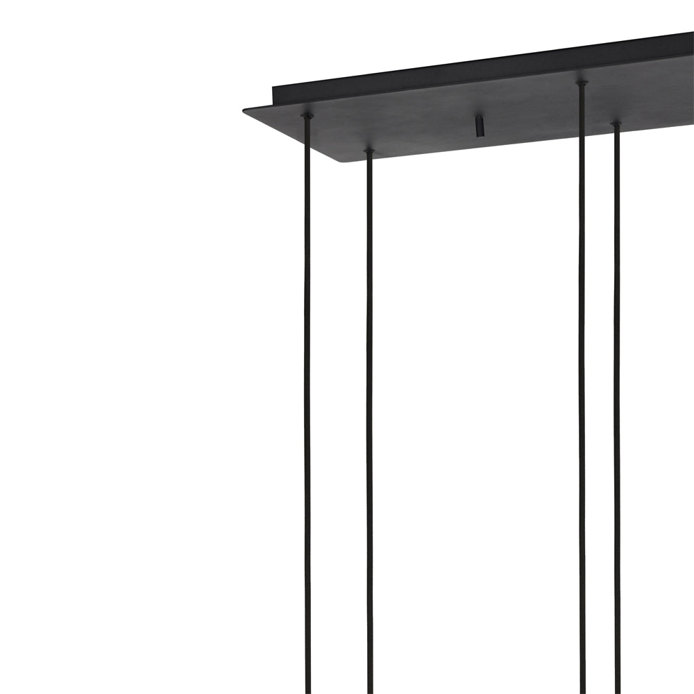 Light & Living Mayson Hanging Lamp in Matt Black and Smoked Glass – 10 Lights