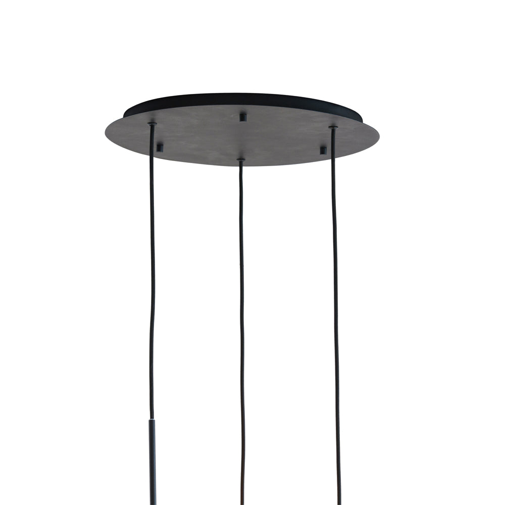 Light & Living Mayson Hanging Lamp in Matt Black and Smoked Glass – 3 Lights