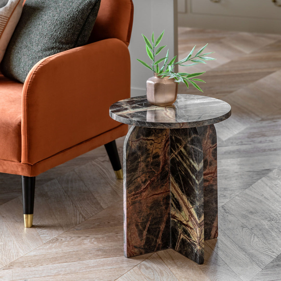 Corbin Side Table – Ember Marble