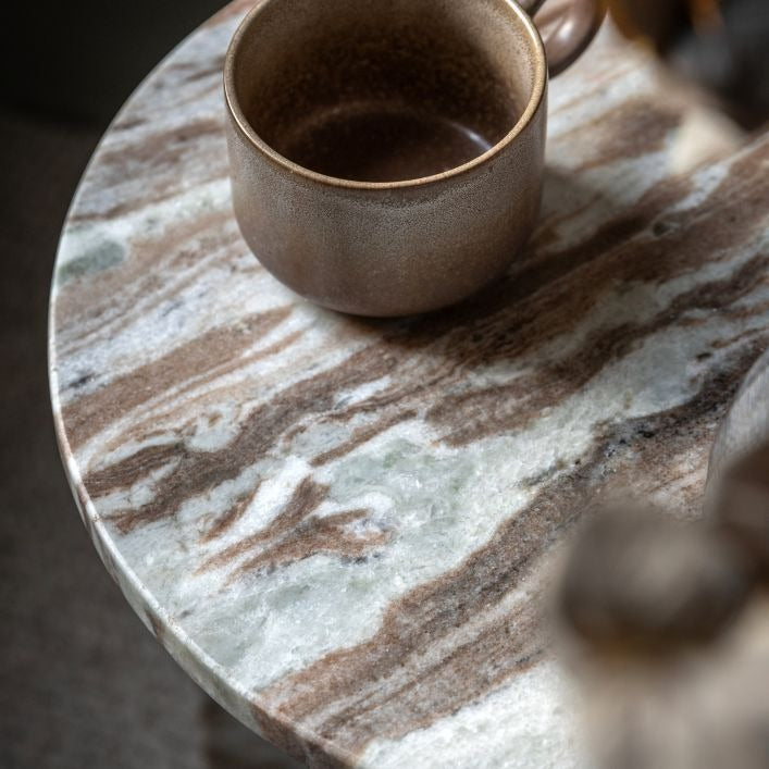 Corbin Side Table – Natural Marble