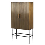 Coretta Ribbed 2 Door Cabinet – Antique Brass – Excess Stock