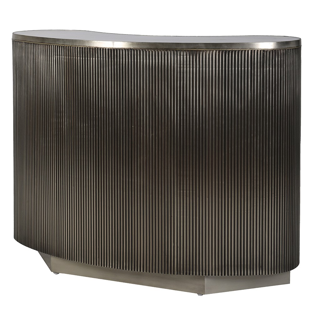 Coretta Ribbed Freestanding Bar – Burnished Silver