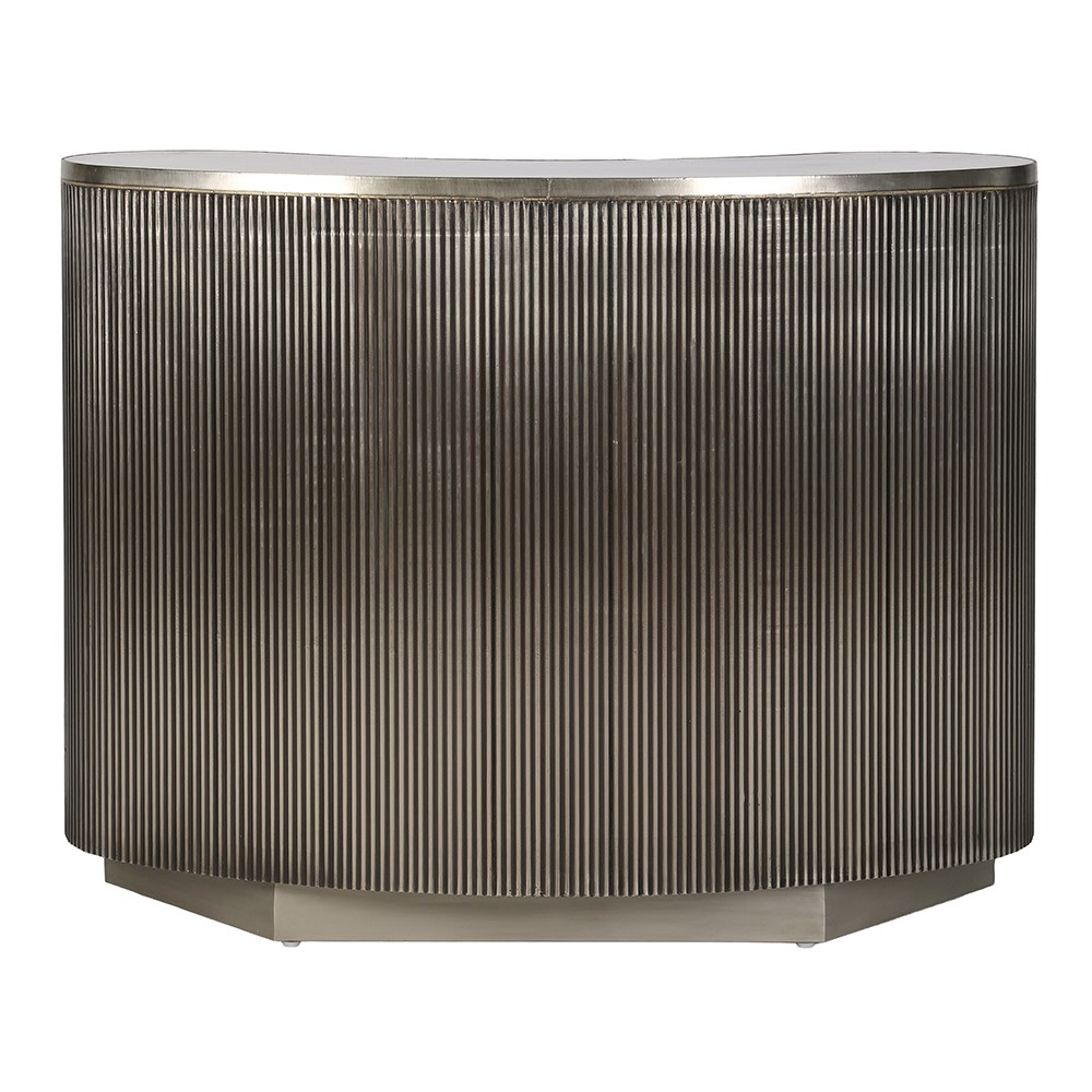 Coretta Ribbed Freestanding Bar – Burnished Silver