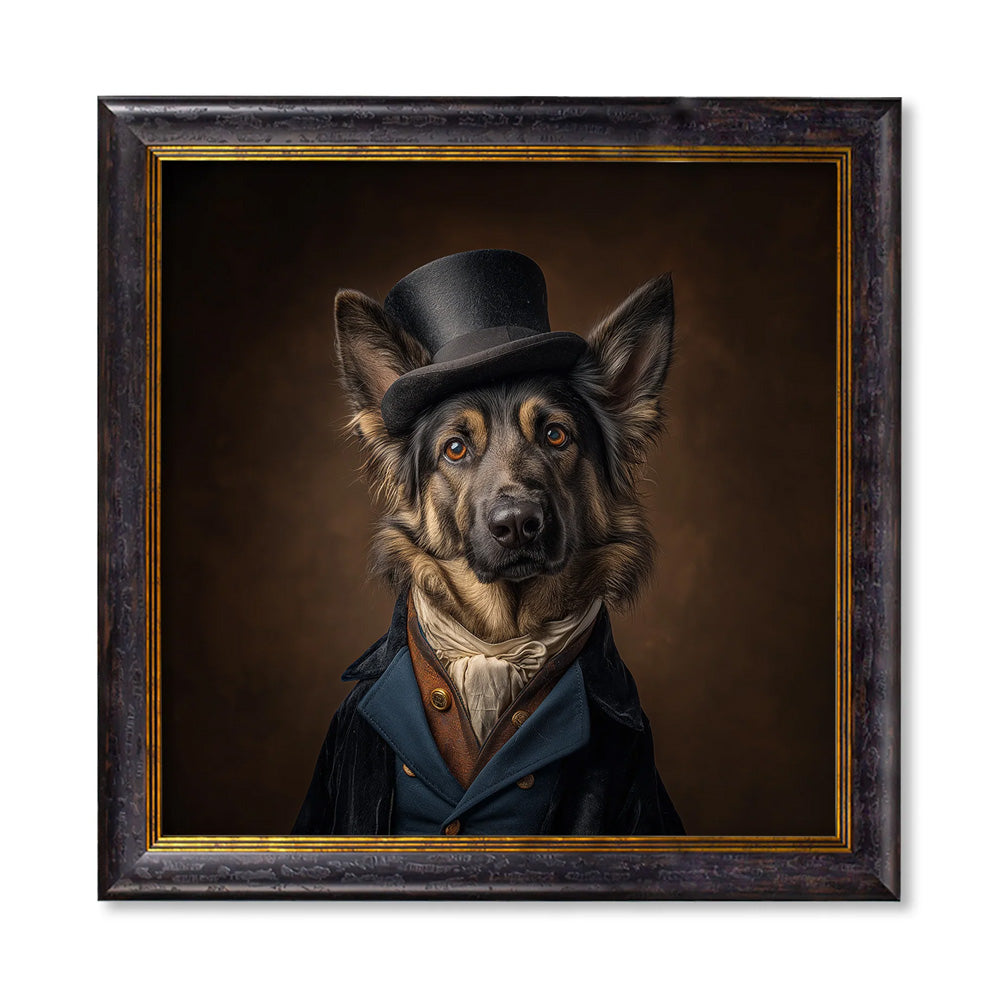 Count Von Shepherd - Gentleman German Shepherd – Oxford Square Frame