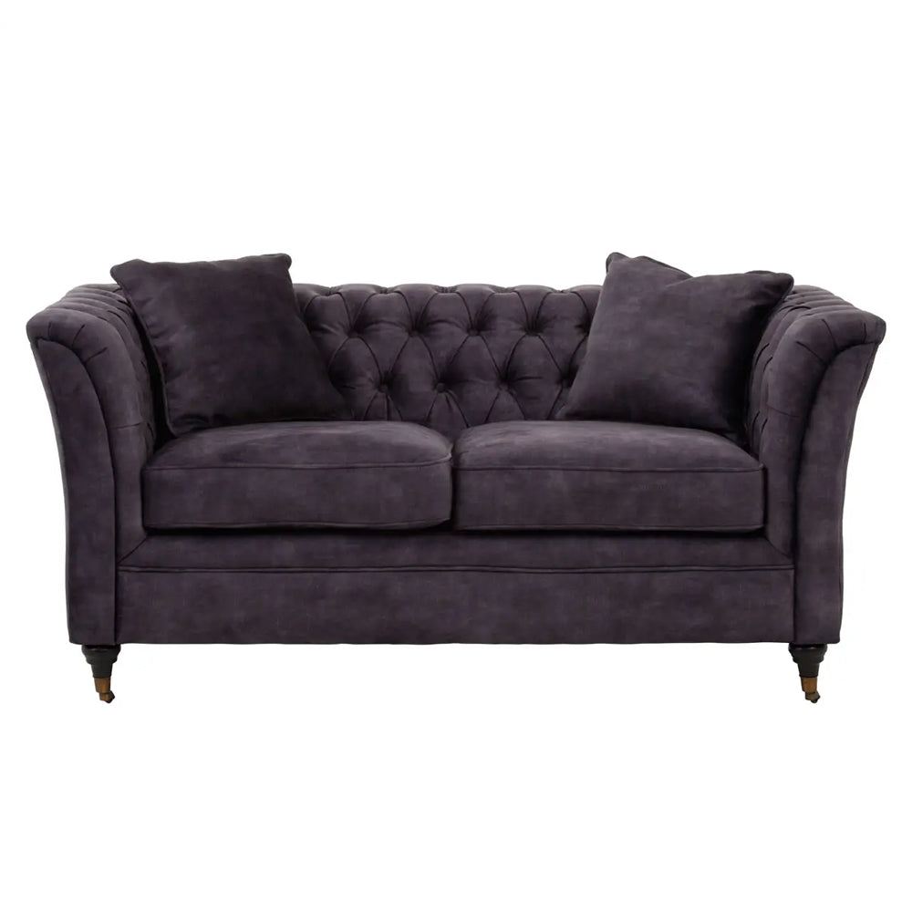 Cecilia 2-Seater Sofa – Dark Grey Velvet