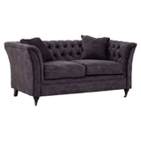 Cecilia 2-Seater Sofa – Dark Grey Velvet