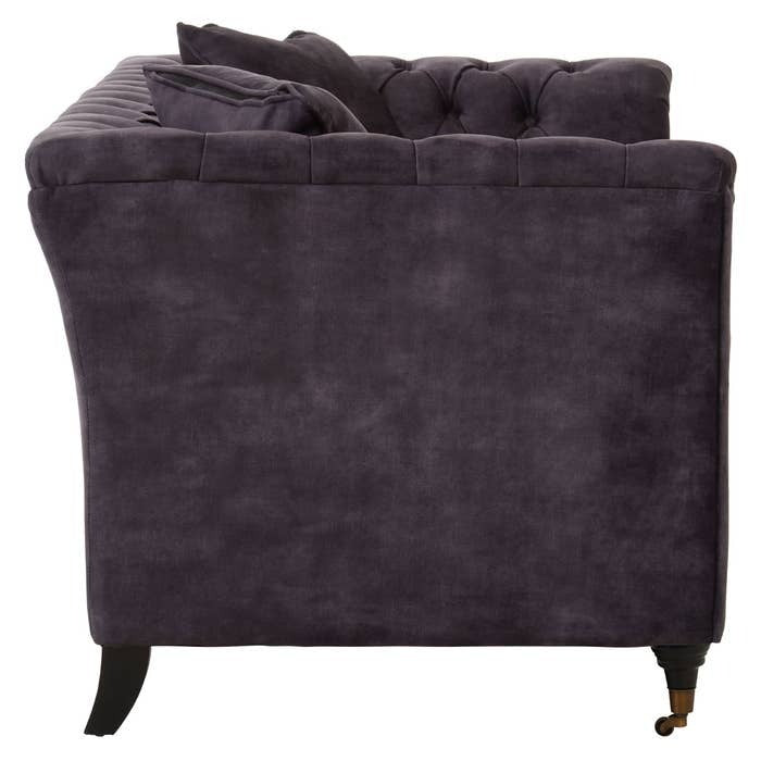 Cecilia 2-Seater Sofa – Dark Grey Velvet