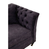Cecilia 2-Seater Sofa – Dark Grey Velvet